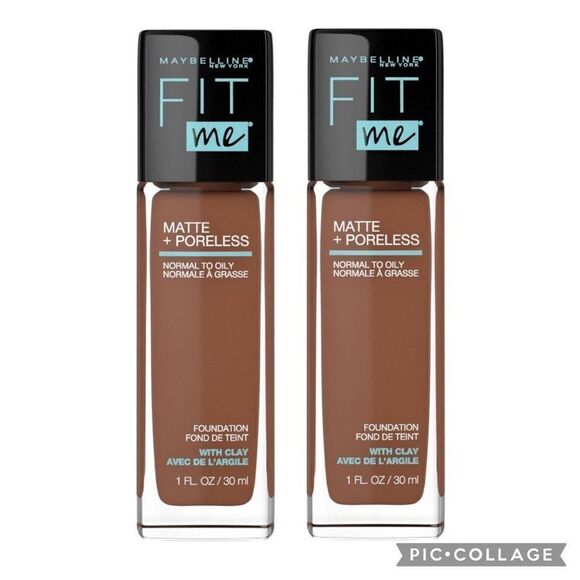 Lot of 2 370 Deep Bronze Maybelline Fit Me Matte Foundation - Picture 1 of 6